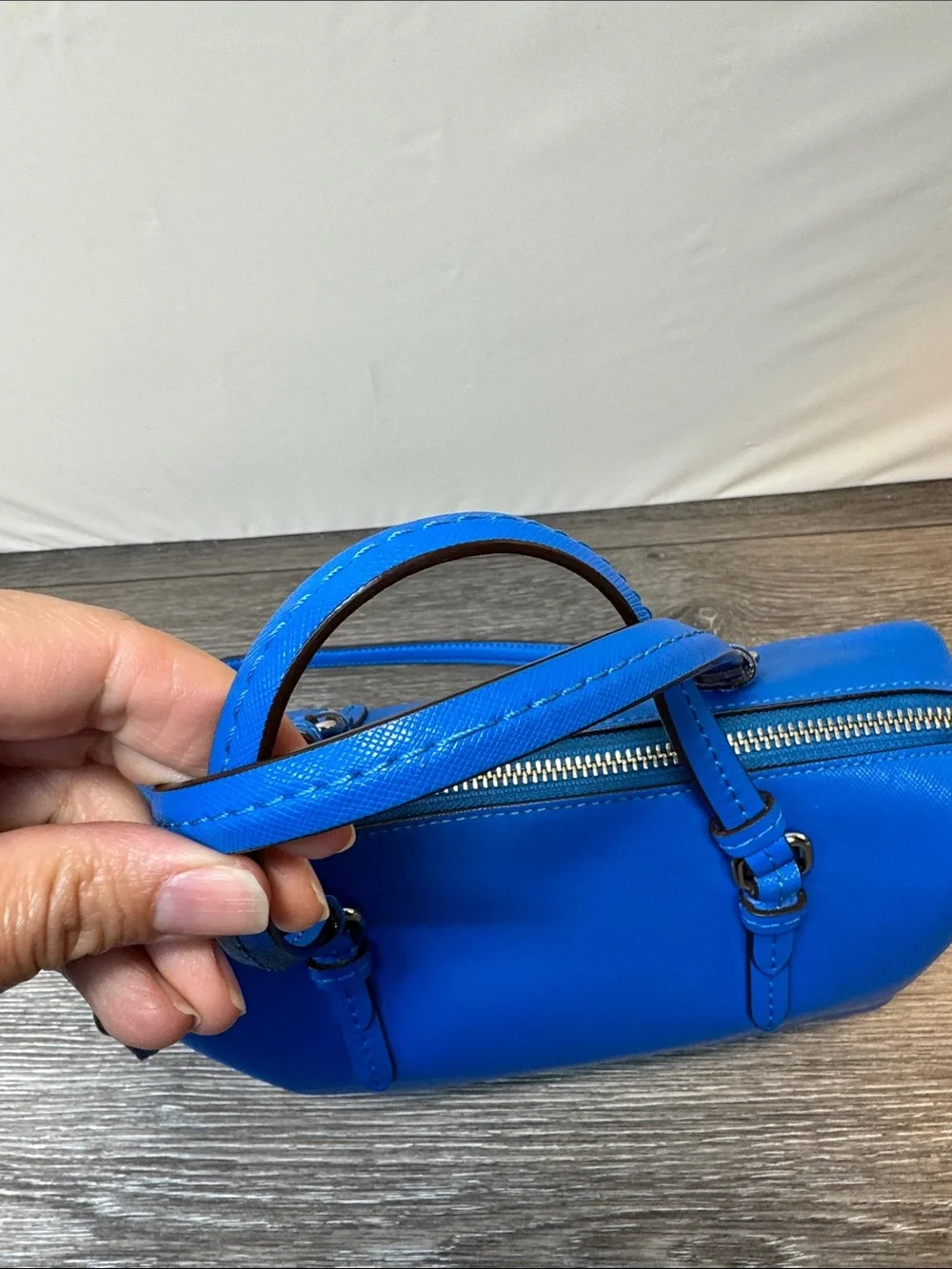 Coach Electric Blue Leather Satchel with Removable Strap